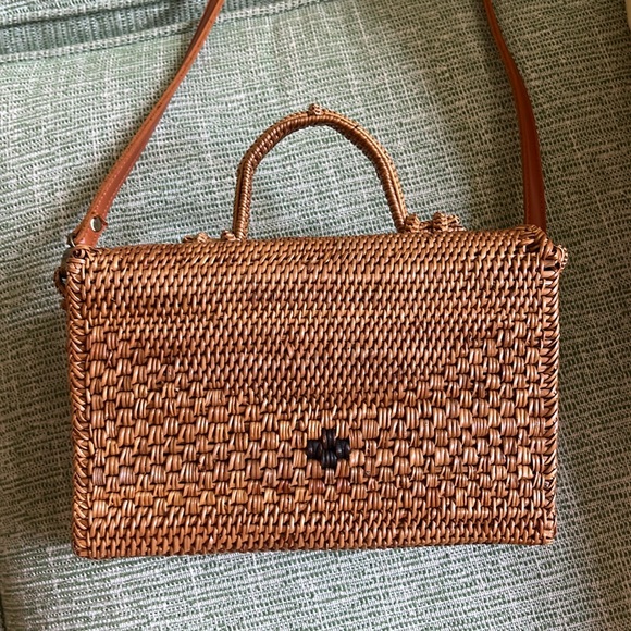 Anthropologie wicker box bag shoulder purse. EUC - Picture 5 of 5